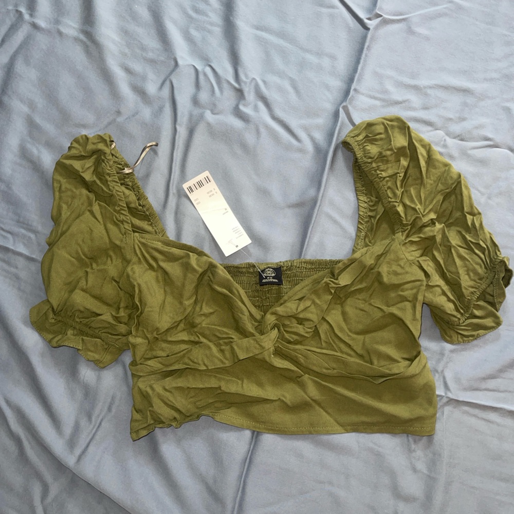 Urban Outfitters Green crop blouse